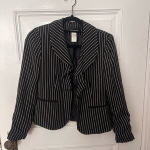 Jones New York Black and White Pinstripe Blazer